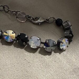 Sabika Elegant Black and Silver Crystal Bracelet